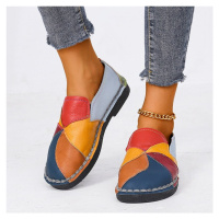 Barevné dámské boty kožené patchwork mix
