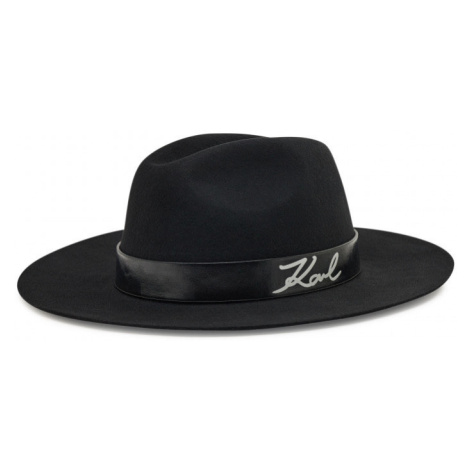 Černý vlněný klobouk - KARL LAGERFELD