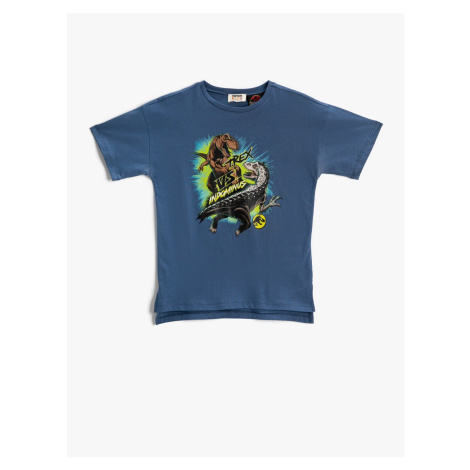 Koton Trex Dinosaur Print T-Shirt Licensed Short Sleeve Cotton
