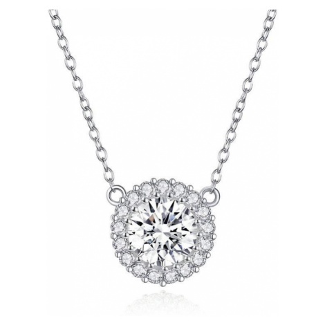Linda's Jewelry Stříbrný náhrdelník se zirkony Shiny Circle INH047