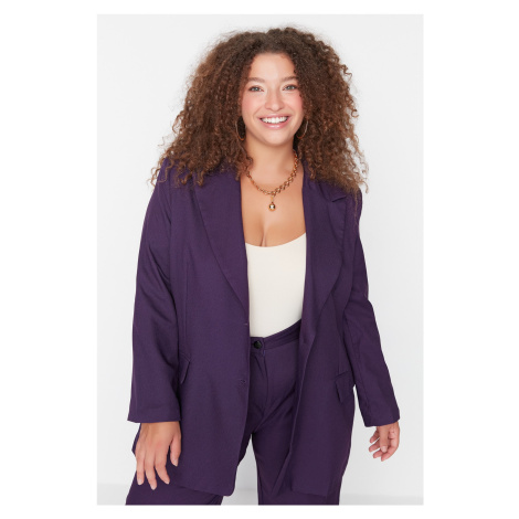 Trendyol Curve Purple Oversize Blazer Woven Jacket