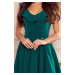 Zelené krátké šaty s volánky a áčkovou sukní