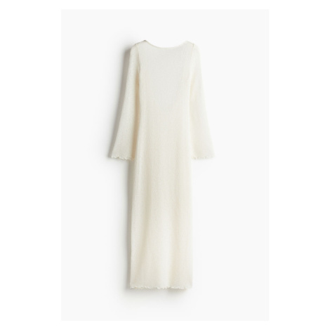 H & M - Pletené šaty bodycon's hluboce vykrojenými zády - bílá H&M