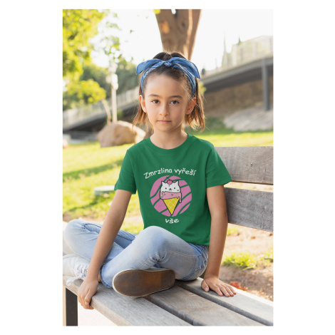 MMO Dívčí tričko Zmrzlina vyřeší vše Barva: Trávová zelená