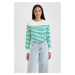 DEFACTO Regular Fit Striped Crew Neck Sweater