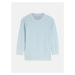 Svetr trussardi sweater roundneck melange viscose blend modrá