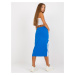 Dámská tepláková sukně RV SD 8073.73P Tmavě modrá s bílou - Rue Paris