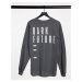 ASOS Dark Future long sleeve t-shirt in grey with back print-Black