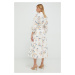 Bavlněné šaty Polo Ralph Lauren béžová barva, maxi