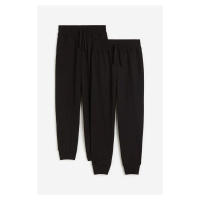 H & M - Bavlněné kalhoty jogger 2 kusy - černá