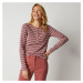 Blancheporte Tričko s kulatým tuniským výstřihem, jednobarevné nebo s prožky růžová/purpurová