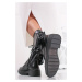 Černé kotníkové boty s kapsičkou 1-25292