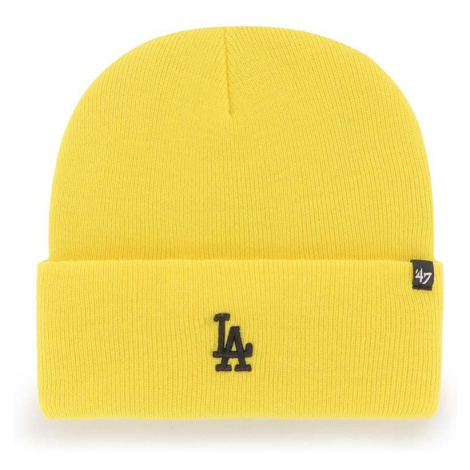 Čepice 47brand Mlb Los Angeles Dodgers žlutá barva, 47 Brand