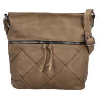 Stylová dámská koženková crossbody kabelka Aristid, taupe