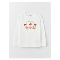 LC Waikiki Crew Neck Printed Long Sleeve Girls' T-Shirt