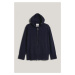 SVETR GANT SUPERFINE LAMBSWOOL ZIP HOODIE EVENING BLUE