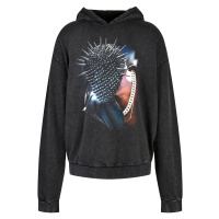 Thorned Mask Oversize Hoody černá s kyselým praním