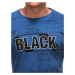 Buďchlap Jedinečné modré tričko s nápisem BLACK S1903