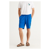 AC&Co / Altınyıldız Classics Men's Saxon Blue Standard Fit Normal Cut Knitted Sports Shorts.