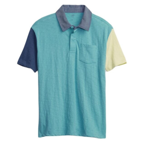 GAP CHAMBRAY POLO Chlapecké tričko, tyrkysová, velikost