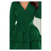 Zelené krátké šaty s dlouhým rukávem