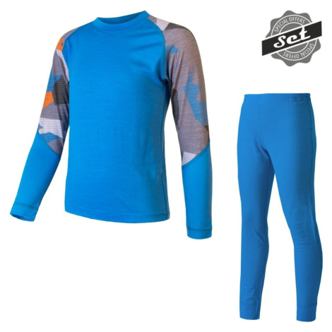 Dětský funkční set SENSOR Merino impress modrá/camo