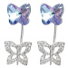 Dvojité stříbrné náušnice s motýlky Preciosa® Butterfly Harmony 6060 43