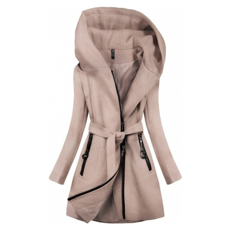 Krátký béžový kabát s kapucí (2703) béžová ROSSE LINE | Modio.cz