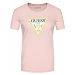 Guess GUESS dámské růžové bavlněné tričko ORGANIC COTTON T-SHIRT