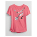 GAP Dětské tričko flippy sequin graphic t-shirt Růžová