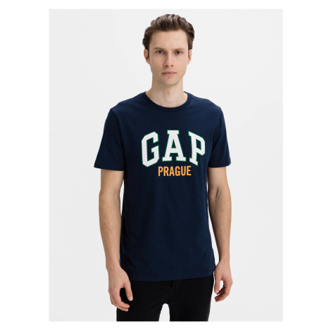 Modré pánské tričko GAP Logo f-prague city