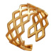 STYLE4 Prsten s nastavitelnou velikostí - mřížky, zlatá ocel