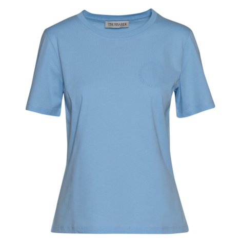 Tričko Trussardi T-Shirt Logo Cotton Jersey 30/1 - Modrá