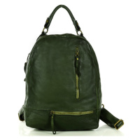 Dámský kožený batoh Mazzini MM78 zelený
