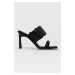 Kožené pantofle Miss Sixty dámské, černá barva, na podpatku