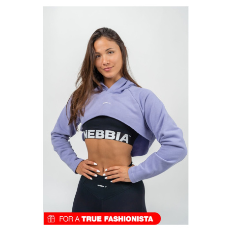 NEBBIA Crop sweatshirt with long sleeves and hood GYM TIME