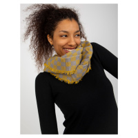 Šedožlutý kostkovaný zimní šátek pro ženy