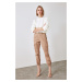 Trendyol Camel Belted Cargo Pants