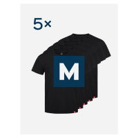 Pětipack černých pánských triček AGEN - M