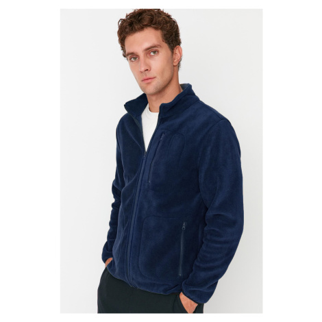 Trendyol Indigo Regular/Normal Cut Zippered Warm Thick Anti-pilling Fleece Sweatshirt