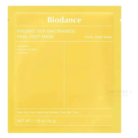 BIODANCE - RADIANT VITA NIACINAMIDE REAL DEEP MASK - Inovativní rozjasňující hydratační maska s 