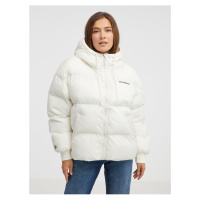 Krémová dámská prošívaná oversize bunda Converse Short Puffer Jacket - Dámské