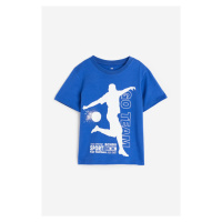 H & M - Bavlněné tričko - modrá