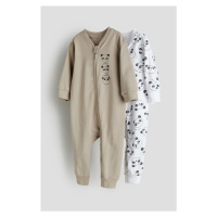 H & M - Bavlněné pyžamo se vzorkem: balení po 2 - hnědá