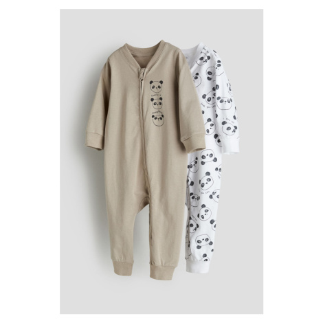 H & M - Bavlněné pyžamo se vzorkem: balení po 2 - hnědá H&M