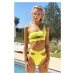 Dámské plavky Malibu Cut Out Bikini Lime - Hugz