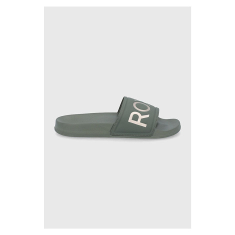 Pantofle Roxy Slippy dámské, zelená barva, ARJL100679