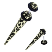 Akrylový expander do ucha - leopardí vzor