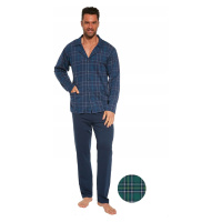 Pánské pyžamo 114/62 Tmavě zelená s tmavě modrou - Cornette