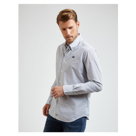 Košile La Martina Man All Over Poplin Shirt - Bílá